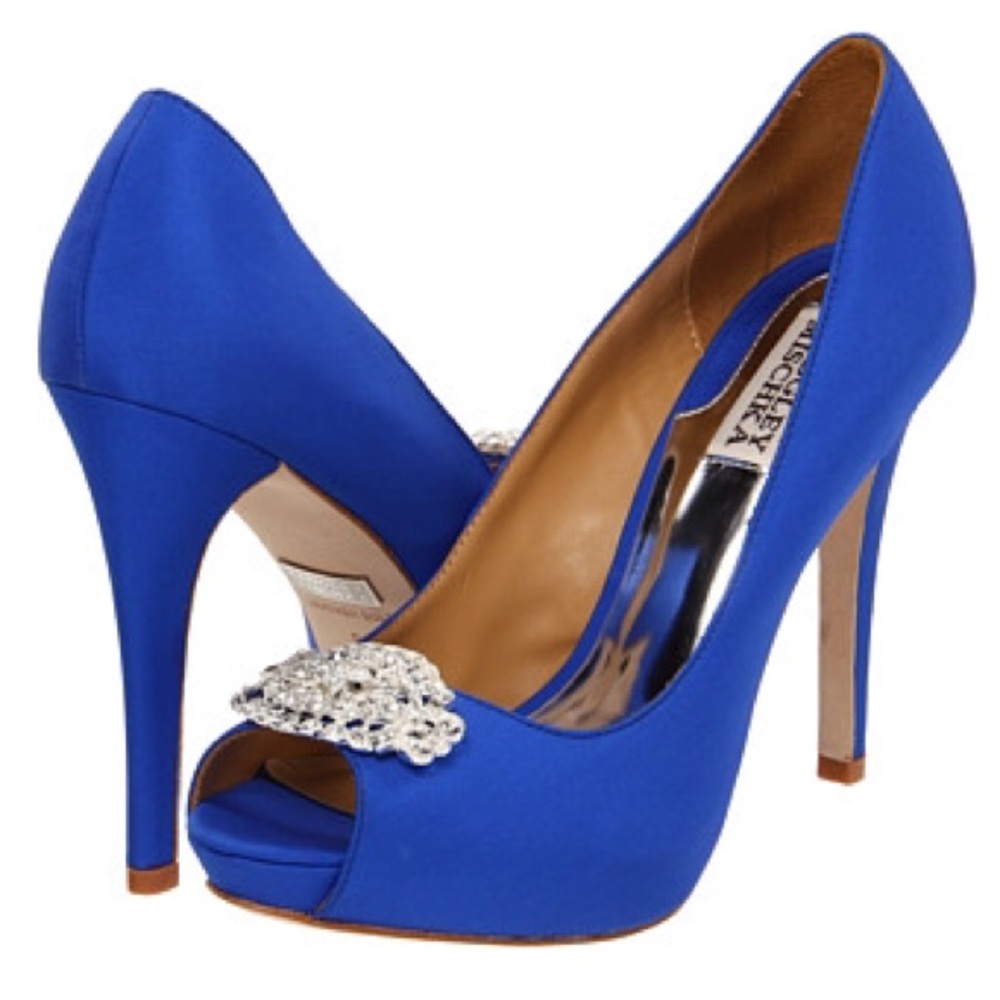 Badgley Mischka 'Goodie' Royal Blue Satin